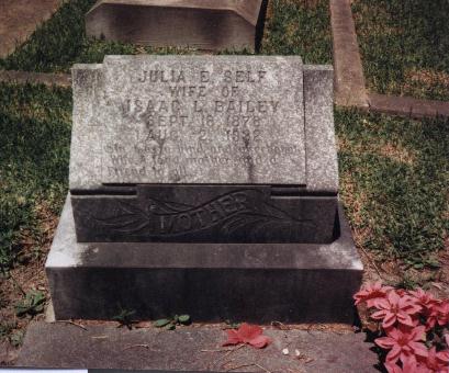 Tombstone of Isaac and Julia (Self) Bailey