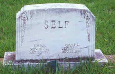 Tombstone of Camp L. Self and wife Emma (Murray) Self