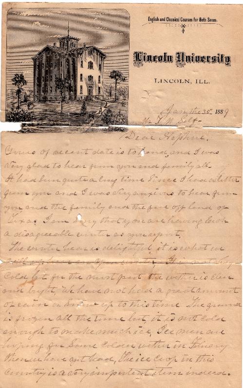 James Chase Letter to Francis Marion Self