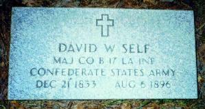 Grave Marker of D. W. Self