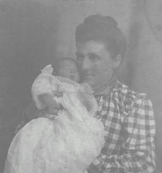 Emma J. (Self) Peterson and child, Grace