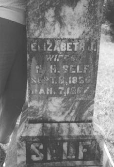 Tombstone of Elizabeth (Pearson) Self