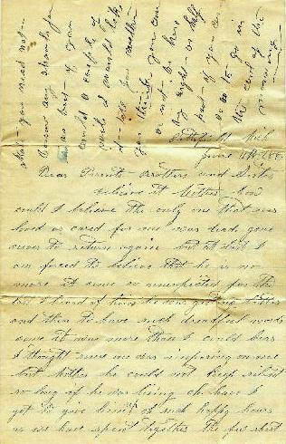 First part of bereavement letter written by Mary E. Self