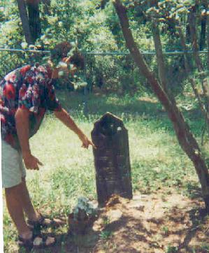 Grave of Albert C. Self Sr. (1827-1905) with ggggrandson, Chris Dodson