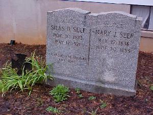 Tombstone of Silas and Mary Self