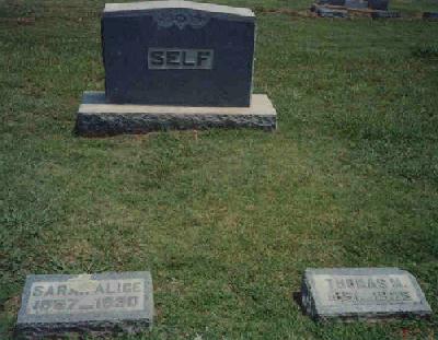 Tombstone of Thomas M. and Sarah A. (Stephens) Self